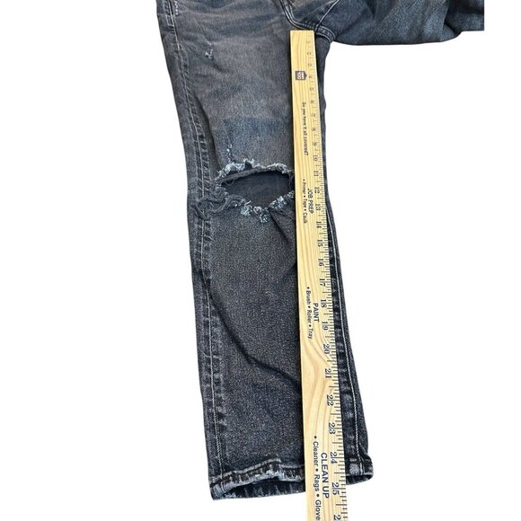 AE77 Mom Jeans size 6 Black Denim Distressed Stretch - Picture 6 of 8